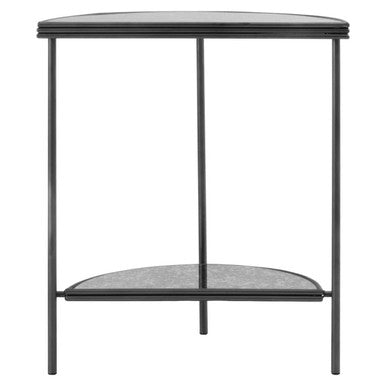 Xania Console Table | Antique Mirrored Glass Half Moon Console Table