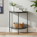 Xania Console Table | Antique Mirrored Glass Half Moon Console Table