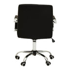 Brent Office Chair | Black Leather Effect Home Office Chair with Chrome Finish Arms and Base