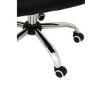 Brent Office Chair | Black Leather Effect Home Office Chair with Chrome Finish Arms and Base