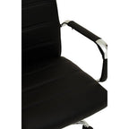 Brent Office Chair | Black Leather Effect Home Office Chair with Chrome Finish Arms and Base