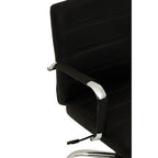 Brent Office Chair | Black Leather Effect Home Office Chair with Chrome Finish Arms and Base