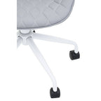 Brent Office Chair | Light Grey Leather Effect Home Office Chair with White Finish Base