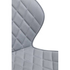 Brent Office Chair | Light Grey Leather Effect Home Office Chair with White Finish Base