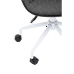 Brent Office Chair | Black Leather Effect Home Office Chair with White Finish Base