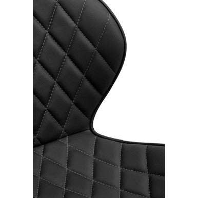 Brent Office Chair | Black Leather Effect Home Office Chair with White Finish Base