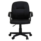 Brent Office Chair | Black Leather Effect Home Office Chair with Castor Base