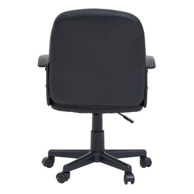 Brent Office Chair | Black Leather Effect Home Office Chair with Castor Base