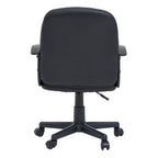 Brent Office Chair | Black Leather Effect Home Office Chair with Castor Base