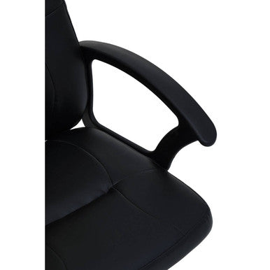 Brent Office Chair | Black Leather Effect Home Office Chair with Castor Base