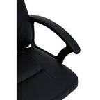 Brent Office Chair | Black Leather Effect Home Office Chair with Castor Base