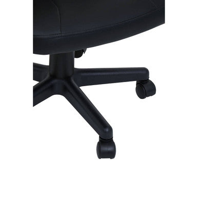 Brent Office Chair | Black Leather Effect Home Office Chair with Castor Base