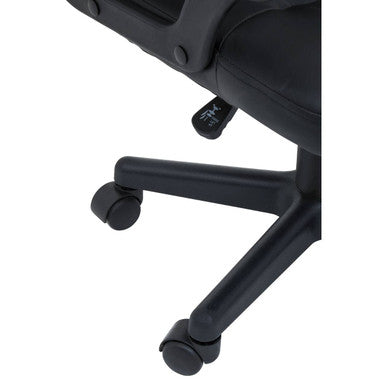 Brent Office Chair | Black Leather Effect Home Office Chair with Castor Base