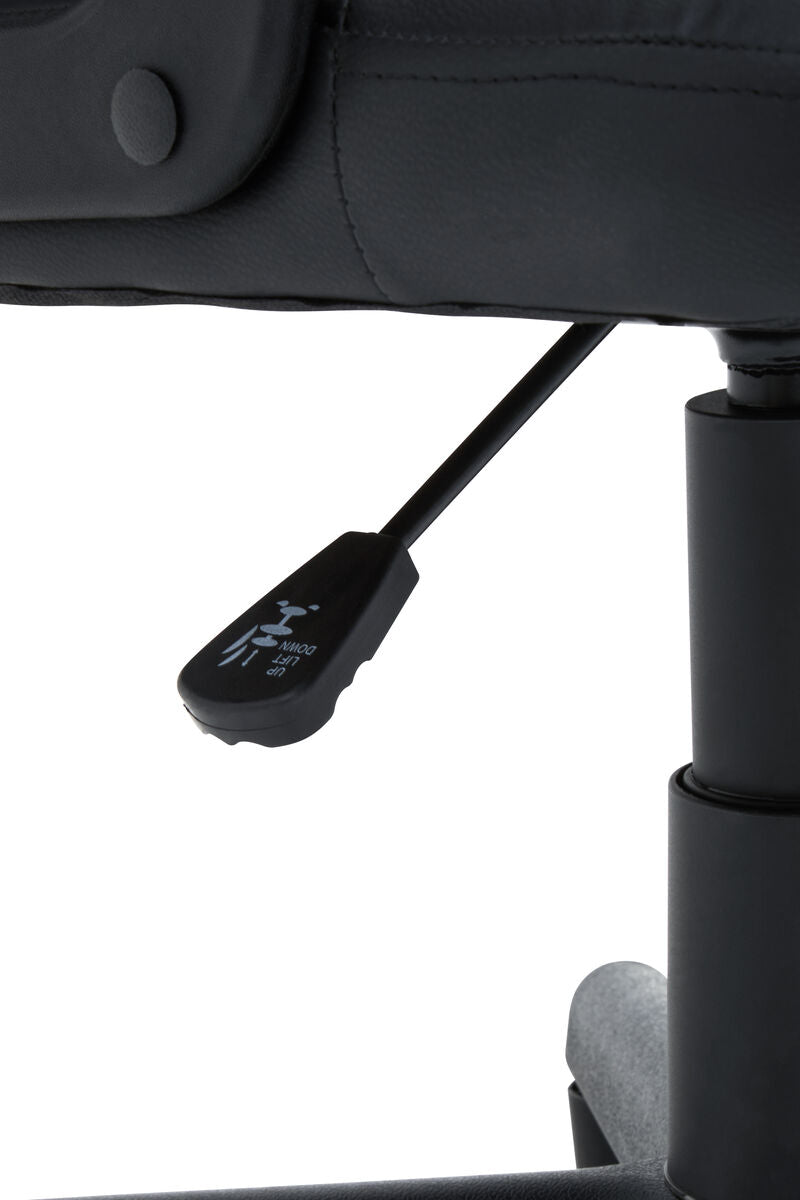 Brent Office Chair | Black Leather Effect Home Office Chair with Castor Base