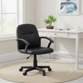 Brent Office Chair | Black Leather Effect Home Office Chair with Castor Base