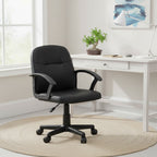 Brent Office Chair | Black Leather Effect Home Office Chair with Castor Base