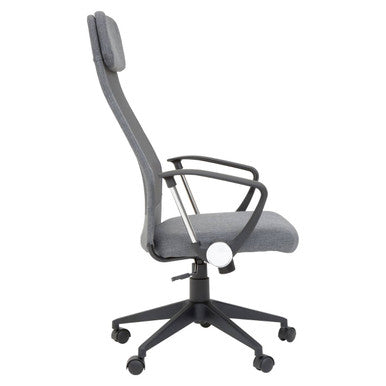 Brent Grey Mesh and Fabric High Back Home Office Chair