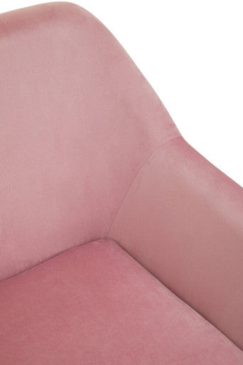 Xander Accent Chair | Pink Velvet Accent Chair with Brushed Gold Finish Legs