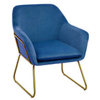 Xander Accent Chair | Midnight Blue Velvet Accent Chair with Brushed Gold Legs