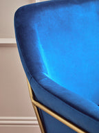 Xander Accent Chair | Midnight Blue Velvet Accent Chair with Brushed Gold Legs
