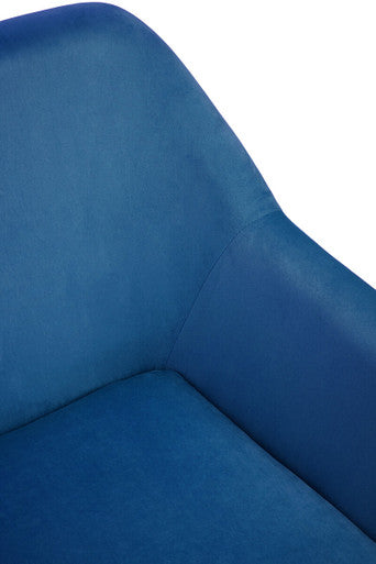 Xander Accent Chair | Midnight Blue Velvet Accent Chair with Brushed Gold Legs