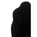 Tian Dining Chair | Black Velvet Scalloped Dining Chair with Chrome Legs