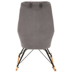 Stockholm Rocking Chair | Grey Velvet High Back Rocking Chair