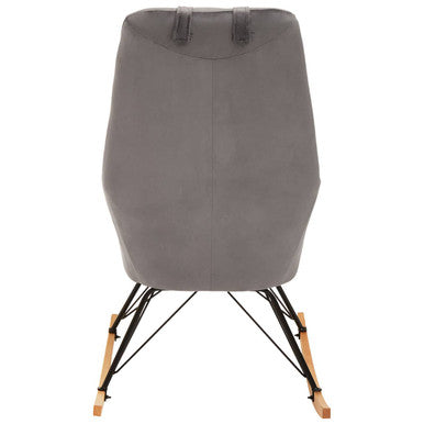 Stockholm Rocking Chair | Grey Velvet High Back Rocking Chair
