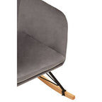 Stockholm Rocking Chair | Grey Velvet High Back Rocking Chair