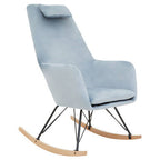 Stockholm Rocking Chair | Blue Velvet High Back Rocking Chair