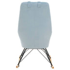 Stockholm Rocking Chair | Blue Velvet High Back Rocking Chair