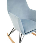 Stockholm Rocking Chair | Blue Velvet High Back Rocking Chair
