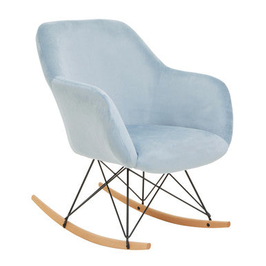 Stockholm Rocking Chair | Blue Velvet Rocking Chair