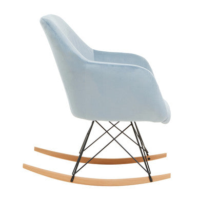 Stockholm Rocking Chair | Blue Velvet Rocking Chair