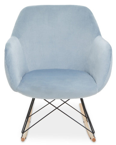 Stockholm Rocking Chair | Blue Velvet Rocking Chair