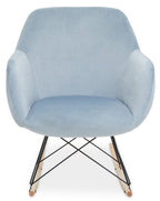 Stockholm Rocking Chair | Blue Velvet Rocking Chair