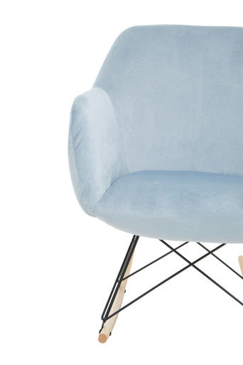 Stockholm Rocking Chair | Blue Velvet Rocking Chair