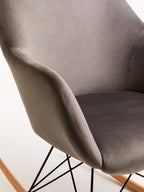 Stockholm Rocking Chair | Grey Velvet Rocking Chair