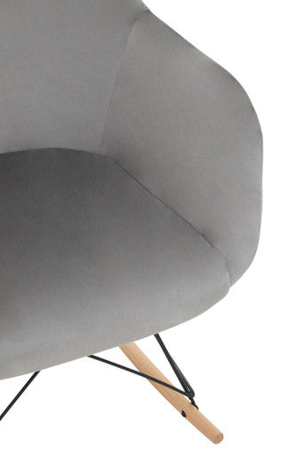 Stockholm Rocking Chair | Grey Velvet Rocking Chair