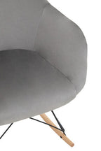 Stockholm Rocking Chair | Grey Velvet Rocking Chair