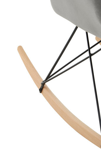 Stockholm Rocking Chair | Grey Velvet Rocking Chair
