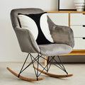 Stockholm Rocking Chair | Grey Velvet Rocking Chair
