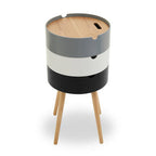 Viborg Storage Side Table | White and Grey Pine Wood and Veneer 3 Tier Storage Side Table