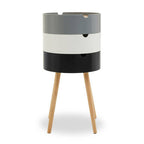 Viborg Storage Side Table | White and Grey Pine Wood and Veneer 3 Tier Storage Side Table