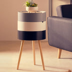 Viborg Storage Side Table | White and Grey Pine Wood and Veneer 3 Tier Storage Side Table