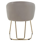 Veneto Dining Chair | Mink Velvet Curved Dining Chair with Brushed Gold Legs