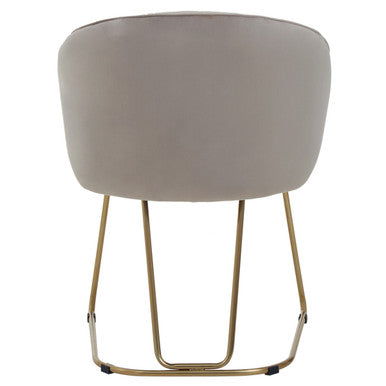 Veneto Dining Chair | Mink Velvet Curved Dining Chair with Brushed Gold Legs
