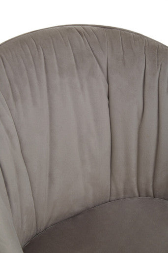 Veneto Dining Chair | Mink Velvet Curved Dining Chair with Brushed Gold Legs