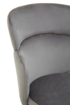 Veneto Dining Chair | Grey Velvet Chair with Brushed Gold Finish Legs