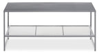 Acero Coffee Table | Grey Metal Coffee Table with Mesh Shelf